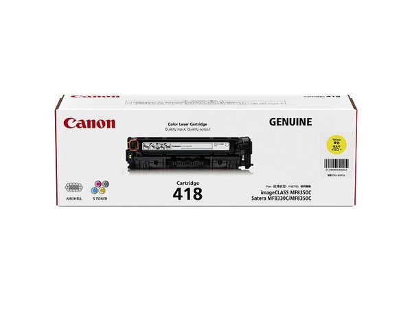 Canon 「418 Y」原廠黃色碳粉